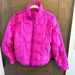 FREE PEOPLE POPPY PACKABLE JACKET HOT PINK